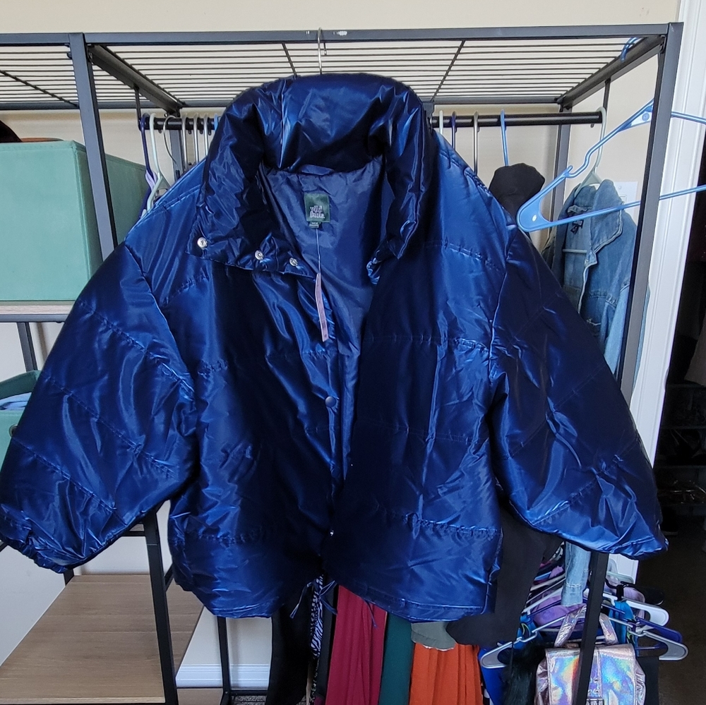 WILD FABLE Iridescent Shine Duvet Puffer Jacket